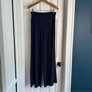 Clara Sun Woo Women's Navy Long Palazzo Wide Leg Pants EUC